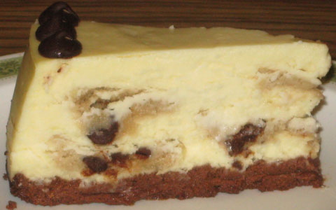 Chocolate Chip Cookie Dough Cheesecake—Prototype 3 (slice)