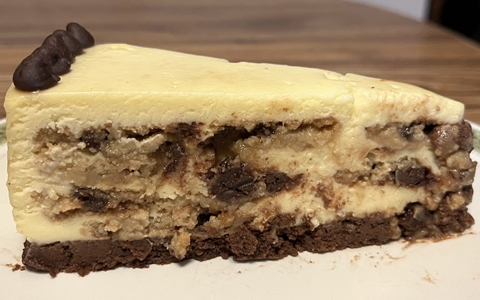 Chocolate Chip Cookie Dough Cheesecake&mdash;Prototype 6 (sliced)