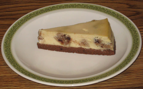 Chocolate Chip Cookie Dough Cheesecake—Prototype 1 (slice)