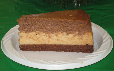 Chocolate Eggnog Cheesecake—Prototype 1 (sliced)