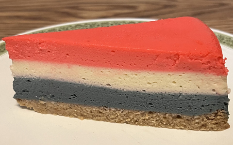 Patriotic Cheesecake—Prototype 1 (sliced)
