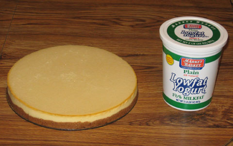 Plain Cheesecake—Prototype 5, with Market Basket plain all natural lowfat yogurt, 1 1/2% milkfat