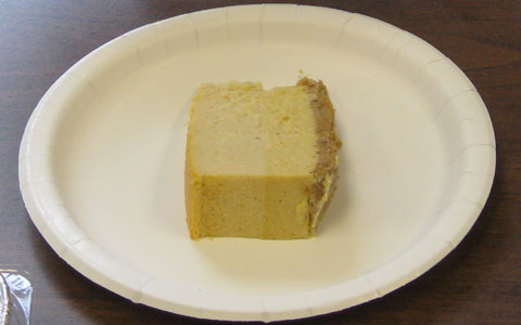 Eggnog Pumpkin Cheesecake—Prototype 1 (slice)