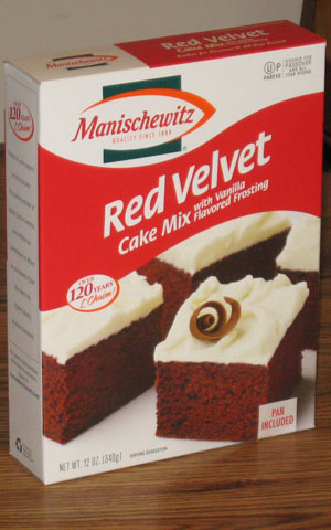 Manischewitz red velvet Passover cake mix