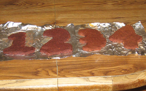Red velvet samples (4 variants, after baking)