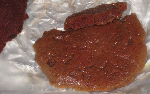 Boiled red velvet sample